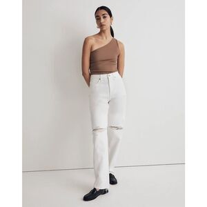 Madewell Supima Rib One-Shoulder Tank in Stable/brown